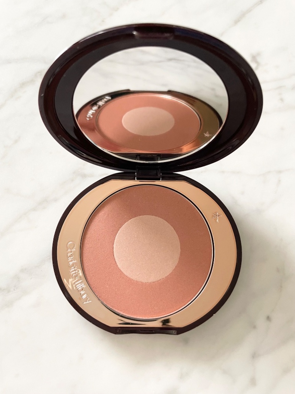 NWT CHARLOTTE TILBURY Pillow Talk Cheek to Chic Swish and Glow Blusher Two Tone